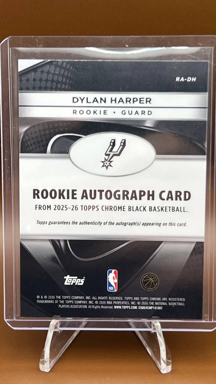 2025 Topps Chrome Black Dylan Harper Auto #RA-DH — photo 2